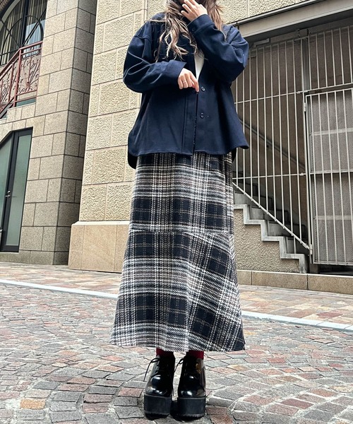 HEYUMM(ヘユム)の「チェックマーメイドスカート(スカート・レディース・ブラウン系その他/ブラック系その他/グレー系その他・ONE)」の16枚目の写真