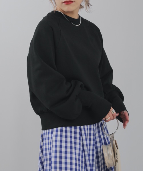 ap retro（アプレトロ）の「マルチウェイ裏毛プルオーバー　トレーナー/カーディガン（スウェット・レディース・ブラック/アイボリー/オートミール・FREE）」の7枚目の写真