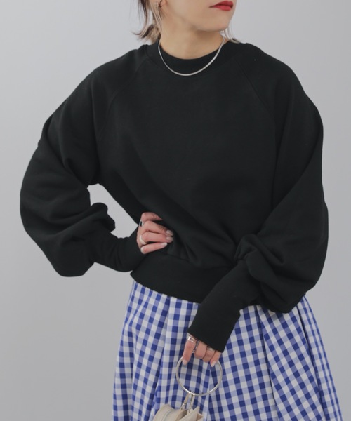 ap retro（アプレトロ）の「マルチウェイ裏毛プルオーバー　トレーナー/カーディガン（スウェット・レディース・ブラック/アイボリー/オートミール・FREE）」の8枚目の写真