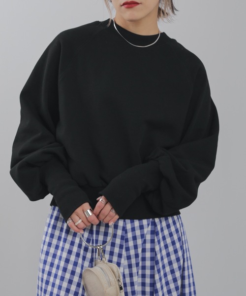 ap retro（アプレトロ）の「マルチウェイ裏毛プルオーバー　トレーナー/カーディガン（スウェット・レディース・ブラック/アイボリー/オートミール・FREE）」の9枚目の写真