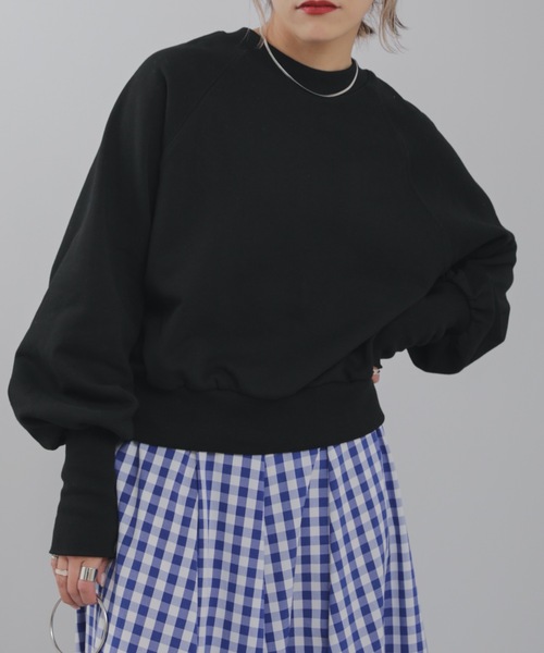 ap retro（アプレトロ）の「マルチウェイ裏毛プルオーバー　トレーナー/カーディガン（スウェット・レディース・ブラック/アイボリー/オートミール・FREE）」の10枚目の写真