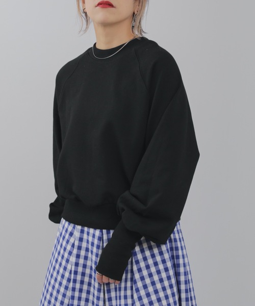 ap retro（アプレトロ）の「マルチウェイ裏毛プルオーバー　トレーナー/カーディガン（スウェット・レディース・ブラック/アイボリー/オートミール・FREE）」の4枚目の写真