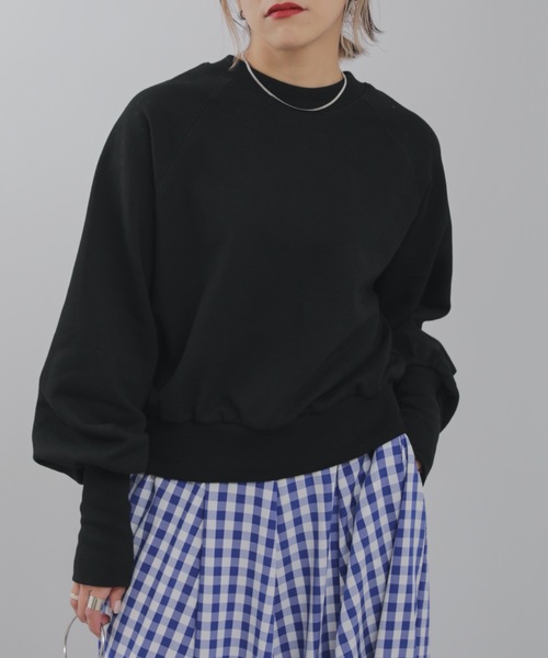 ap retro（アプレトロ）の「マルチウェイ裏毛プルオーバー　トレーナー/カーディガン（スウェット・レディース・ブラック/アイボリー/オートミール・FREE）」の5枚目の写真