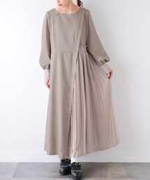 somari imagination | 『異素材プリーツ切替アシメワンピース』(ワンピース)