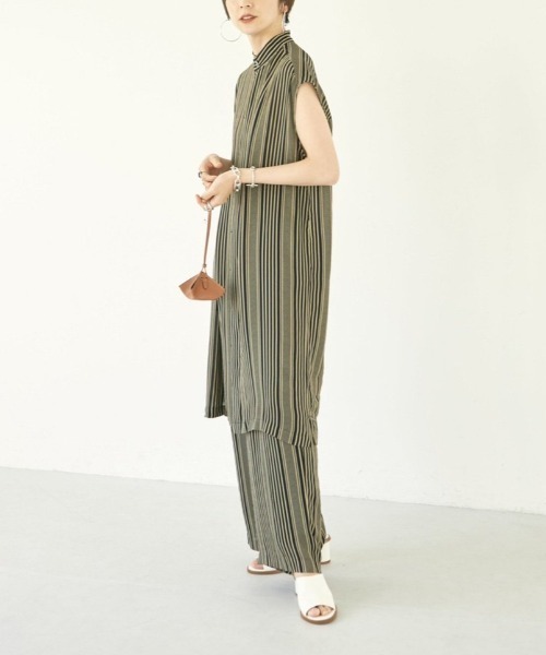 TODAYFUL Stripe Silky Shirts ダークグレー TODAYFUL/トゥデイフル】Stripe Silky Shirts/ストライプ