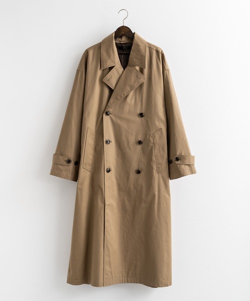 オーバーサイズ ダブルボタントレンチロングスプリングコート