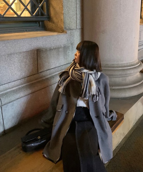 Jewelobe（ジュエローブ）の「ダブル釦ワイドベンツデニムスカート（デニムスカート・レディース・ブラック/ネイビー・S/M）」の14枚目の写真