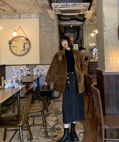 Jewelobe（ジュエローブ）の「ダブル釦ワイドベンツデニムスカート（デニムスカート・レディース・ブラック/ネイビー・S/M）」の16枚目の写真