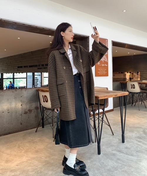 Jewelobe（ジュエローブ）の「ダブル釦ワイドベンツデニムスカート（デニムスカート・レディース・ブラック/ネイビー・S/M）」の3枚目の写真