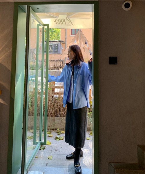 Jewelobe（ジュエローブ）の「ダブル釦ワイドベンツデニムスカート（デニムスカート・レディース・ブラック/ネイビー・S/M）」の9枚目の写真