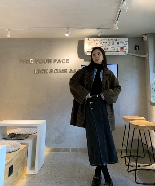 Jewelobe（ジュエローブ）の「ダブル釦ワイドベンツデニムスカート（デニムスカート・レディース・ブラック/ネイビー・S/M）」の19枚目の写真