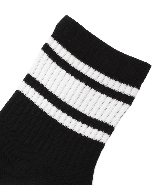 WEGO(ウィゴー)の「WEGO/3ラインソックス(ソックス/靴下・レディース・ホワイト/ブラック/グリーン/イエロー/トリコロール/サックスブルー/ピンク・FREE)」の8枚目の写真