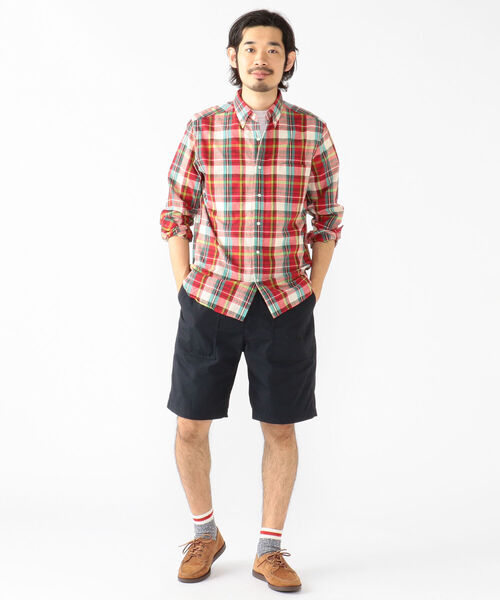 BEAMS PLUS（ビームスプラス）の「BEAMS PLUS / インディアン マドラスチェック ボタンダウン シャツ（シャツ/ブラウス・メンズ・レッド/その他/ネイビー/グリーン・LARGE/SMALL/MEDIUM/X-LARGE/X-SMALL）」の5枚目の写真