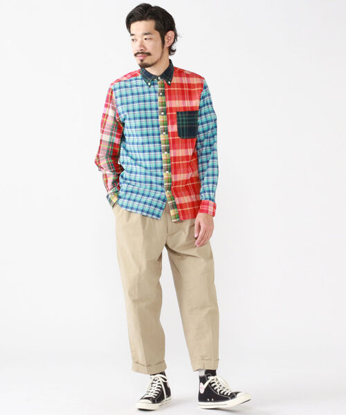 BEAMS PLUS（ビームスプラス）の「BEAMS PLUS / インディアン マドラスチェック ボタンダウン シャツ（シャツ/ブラウス・メンズ・レッド/その他/ネイビー/グリーン・LARGE/SMALL/MEDIUM/X-LARGE/X-SMALL）」の13枚目の写真