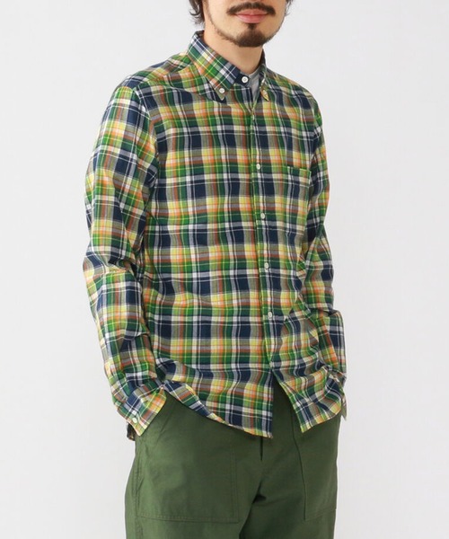 BEAMS PLUS（ビームスプラス）の「BEAMS PLUS / インディアン マドラスチェック ボタンダウン シャツ（シャツ/ブラウス・メンズ・レッド/その他/ネイビー/グリーン・LARGE/SMALL/MEDIUM/X-LARGE/X-SMALL）」の2枚目の写真