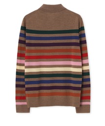 【未使用】ボールスミス ニットタイ マルチカラー ボーダー ナロー シルク Paul Smith（ポールスミス）の「マルチボーダー ニットポロ