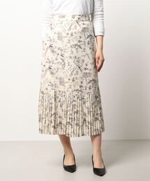 NICOLE white | 裾プリーツ花柄スカート(スカート)