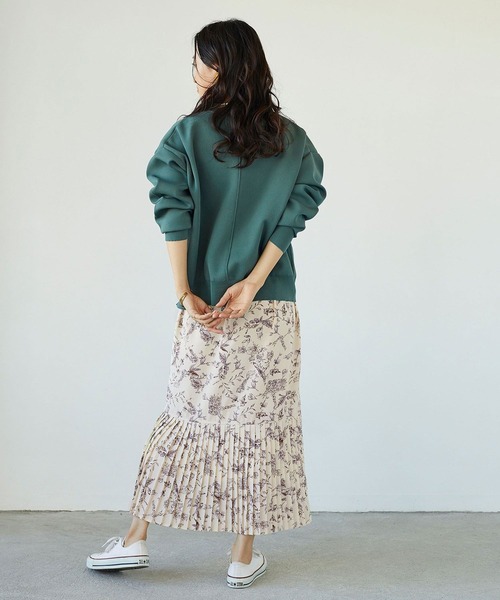 NICOLE white（ニコルホワイト）の「裾プリーツ花柄スカート（スカート・レディース・カーキ/オフホワイト・FREE）」の14枚目の写真