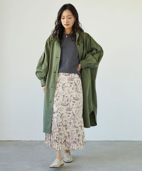 NICOLE white（ニコルホワイト）の「裾プリーツ花柄スカート（スカート・レディース・カーキ/オフホワイト・FREE）」の15枚目の写真