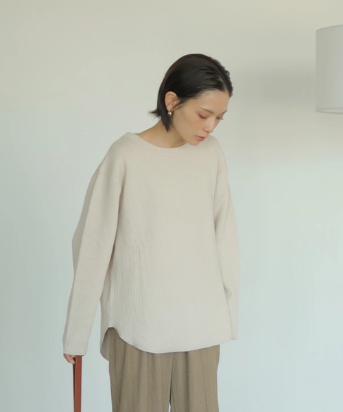 rem closet(レムクローゼット)の「ラゲットリブプルオーバー(Tシャツ/カットソー・レディース・アイボリー/グレイッシュベージュ・FREE)」の8枚目の写真