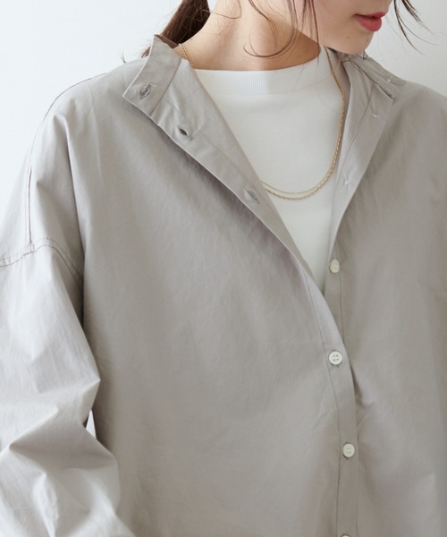 PUAL CE CIN（ピュアルセシン）の「塩縮加工タイプライターブラウス（シャツ/ブラウス・レディース・ホワイト/グレイッシュベージュ/チャコール・FREE）」の16枚目の写真