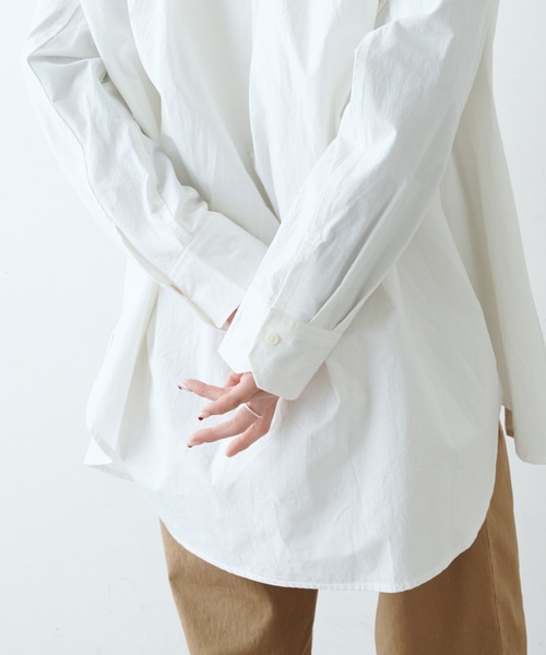 PUAL CE CIN（ピュアルセシン）の「塩縮加工タイプライターブラウス（シャツ/ブラウス・レディース・ホワイト/グレイッシュベージュ/チャコール・FREE）」の14枚目の写真