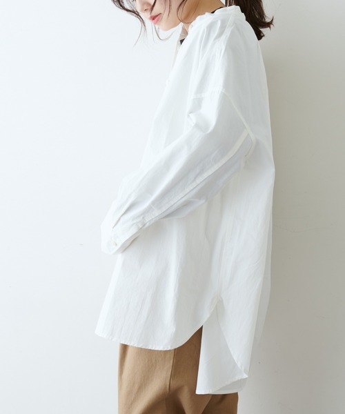 PUAL CE CIN（ピュアルセシン）の「塩縮加工タイプライターブラウス（シャツ/ブラウス・レディース・ホワイト/グレイッシュベージュ/チャコール・FREE）」の19枚目の写真