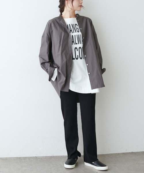 PUAL CE CIN（ピュアルセシン）の「塩縮加工タイプライターブラウス（シャツ/ブラウス・レディース・ホワイト/グレイッシュベージュ/チャコール・FREE）」の17枚目の写真