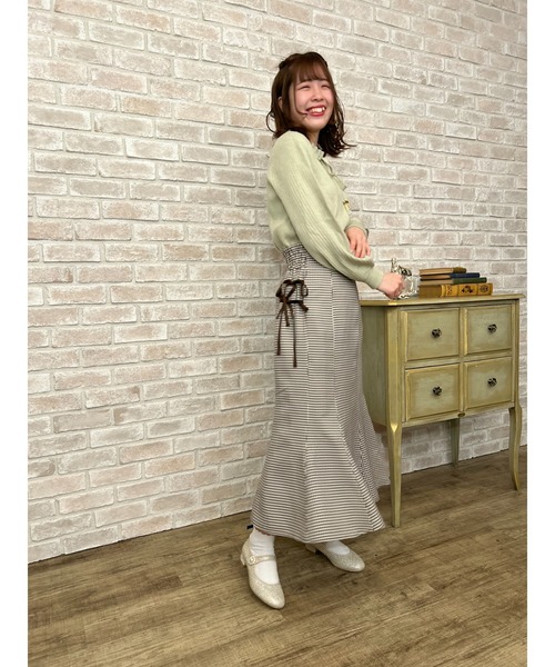 axes femme（アクシーズファム）の「リボン付きニット（ニット/セーター・レディース・ミント/キナリ/ブラック・FREE）」の10枚目の写真