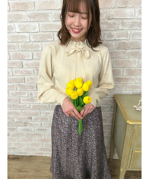 axes femme（アクシーズファム）の「リボン付きニット（ニット/セーター・レディース・ミント/キナリ/ブラック・FREE）」の19枚目の写真