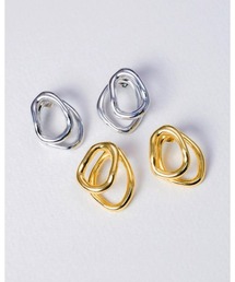 mou | ダブルフープ2wayサンドピアス(ピアス(両耳用))