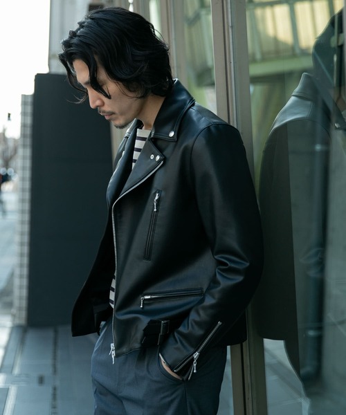 URBAN RESEARCH ROSSO MEN（アーバンリサーチロッソメン）の「『XLサイズあり』フェイクレザーダブルライダースジャケット（ライダースジャケット・メンズ・ブラック・X-LARGE/MEDIUM/LARGE）」の3枚目の写真