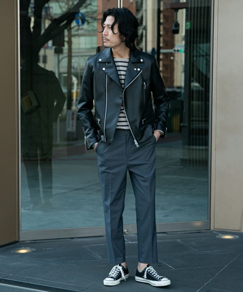 URBAN RESEARCH ROSSO MEN（アーバンリサーチロッソメン）の「『XLサイズあり』フェイクレザーダブルライダースジャケット（ライダースジャケット・メンズ・ブラック・X-LARGE/MEDIUM/LARGE）」の6枚目の写真