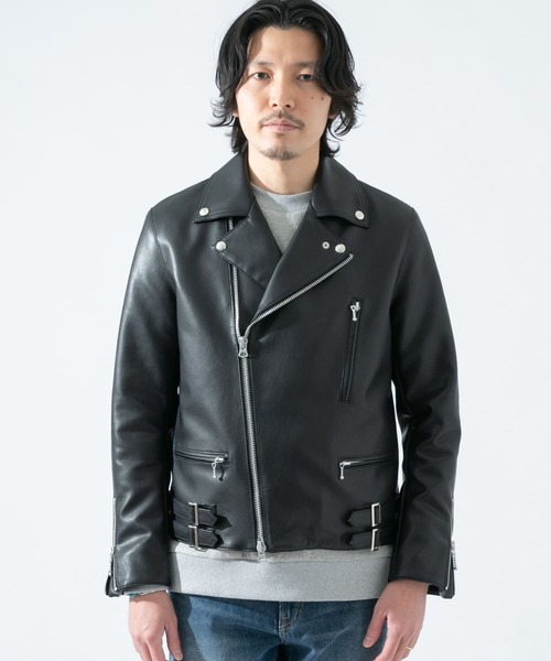 URBAN RESEARCH ROSSO MEN（アーバンリサーチロッソメン）の「『XLサイズあり』フェイクレザーダブルライダースジャケット（ライダースジャケット・メンズ・ブラック・X-LARGE/MEDIUM/LARGE）」の8枚目の写真