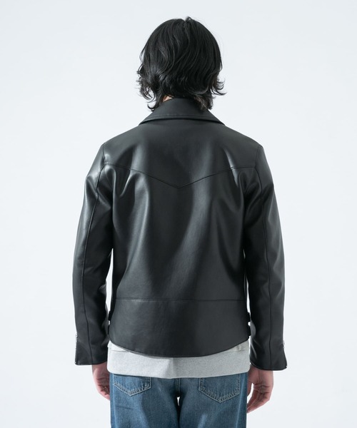 URBAN RESEARCH ROSSO MEN（アーバンリサーチロッソメン）の「『XLサイズあり』フェイクレザーダブルライダースジャケット（ライダースジャケット・メンズ・ブラック・X-LARGE/MEDIUM/LARGE）」の10枚目の写真