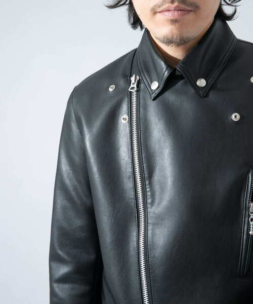 URBAN RESEARCH ROSSO MEN（アーバンリサーチロッソメン）の「『XLサイズあり』フェイクレザーダブルライダースジャケット（ライダースジャケット・メンズ・ブラック・X-LARGE/MEDIUM/LARGE）」の12枚目の写真