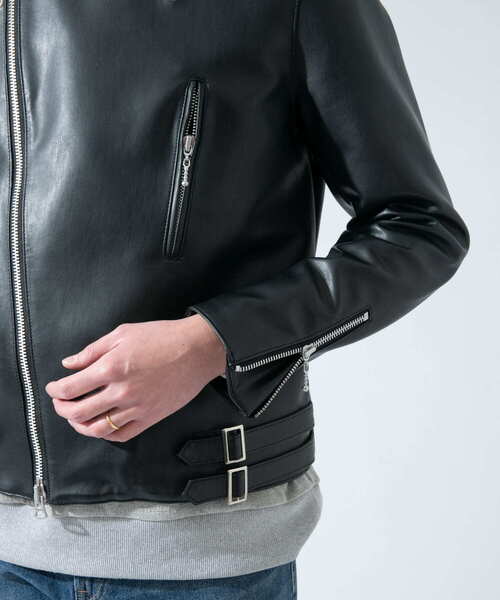URBAN RESEARCH ROSSO MEN（アーバンリサーチロッソメン）の「『XLサイズあり』フェイクレザーダブルライダースジャケット（ライダースジャケット・メンズ・ブラック・X-LARGE/MEDIUM/LARGE）」の17枚目の写真