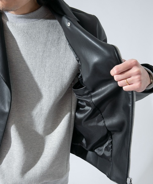 URBAN RESEARCH ROSSO MEN（アーバンリサーチロッソメン）の「『XLサイズあり』フェイクレザーダブルライダースジャケット（ライダースジャケット・メンズ・ブラック・X-LARGE/MEDIUM/LARGE）」の18枚目の写真