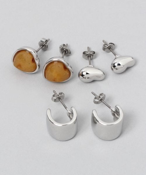 JEANASIS（ジーナシス）の「ストーンミニSETピアス/265782（ピアス（両耳用）・レディース・シルバー/ゴールド・FREE）」の2枚目の写真