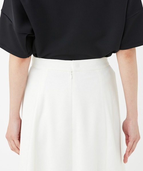 KASHIYAMA（カシヤマ）の「リネンライクポリストレッチフレアスカート（スカート・レディース・ホワイト/ナチュラル/サックスブルー・マルチサイズ）」の9枚目の写真