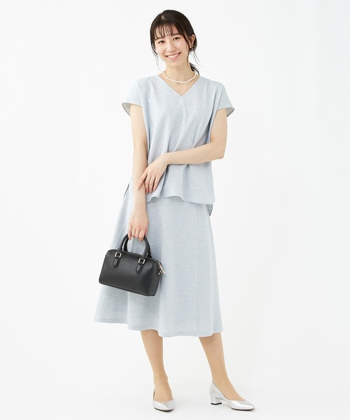 KASHIYAMA（カシヤマ）の「リネンライクポリストレッチフレアスカート（スカート・レディース・ホワイト/ナチュラル/サックスブルー・マルチサイズ）」の13枚目の写真