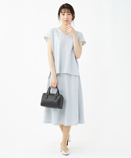 KASHIYAMA（カシヤマ）の「リネンライクポリストレッチフレアスカート（スカート・レディース・ホワイト/ナチュラル/サックスブルー・マルチサイズ）」の14枚目の写真