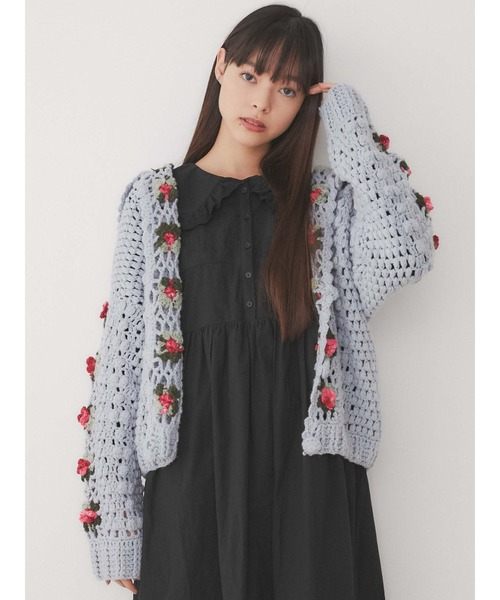 merry jenny（メリージェニー）の「クロシェカーディガン（カーディガン/ボレロ・レディース・ライトブルー/オフホワイト/イエロー・FREE）」の11枚目の写真