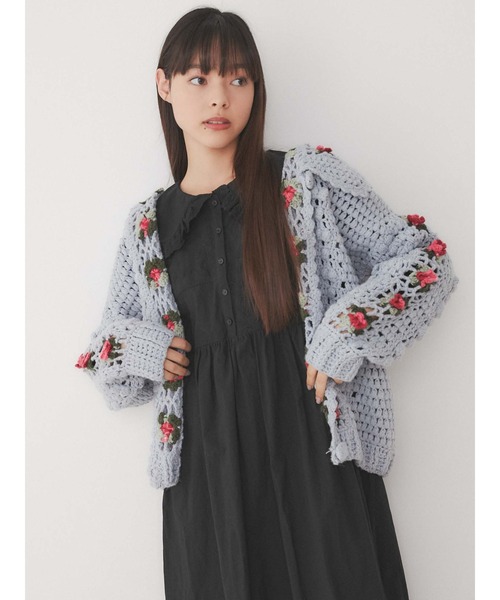 merry jenny（メリージェニー）の「クロシェカーディガン（カーディガン/ボレロ・レディース・ライトブルー/オフホワイト/イエロー・FREE）」の12枚目の写真