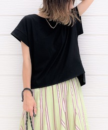 Q | バックタックシルケットトップス(Tシャツ/カットソー)
