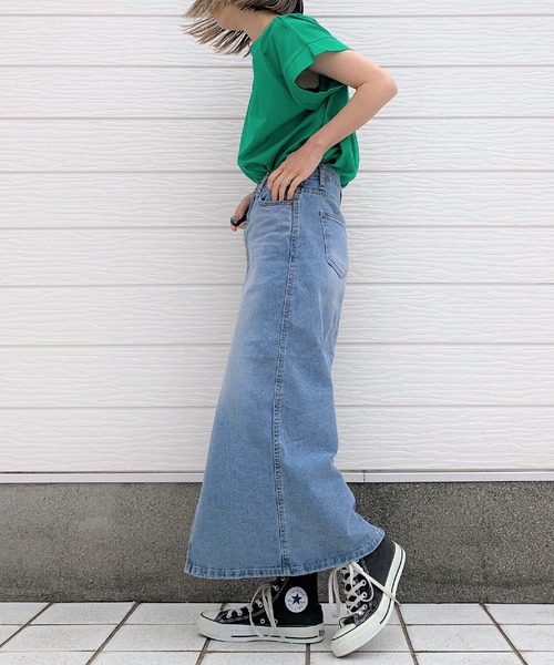 Q（キュー）の「バックタックシルケットトップス（Tシャツ/カットソー・レディース・ブラック/アイボリー/エメラルド/グレイッシュベージュ/マスタード・MEDIUM）」の21枚目の写真