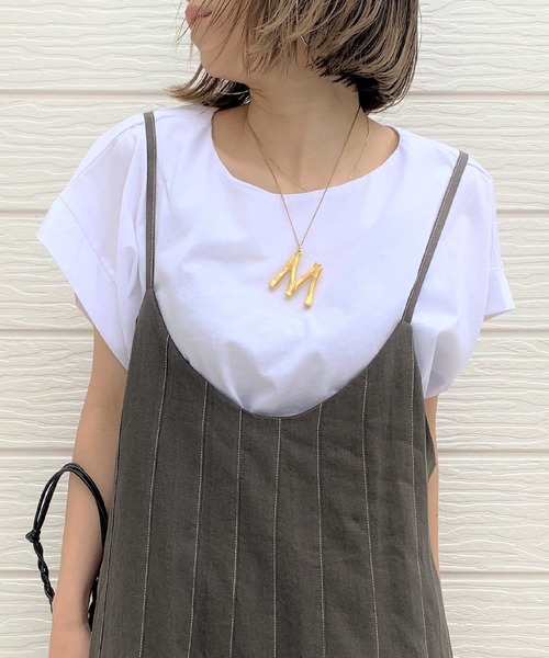 Q（キュー）の「バックタックシルケットトップス（Tシャツ/カットソー・レディース・ブラック/アイボリー/エメラルド/グレイッシュベージュ/マスタード・MEDIUM）」の10枚目の写真