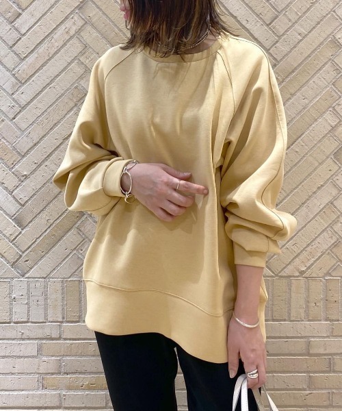 RIVE DROITE(リヴドロワ)の「ダンボールオーバーカットソー(スウェット・レディース・ベージュ/グレイッシュベージュ/グリーン・FREE)」の1枚目の写真