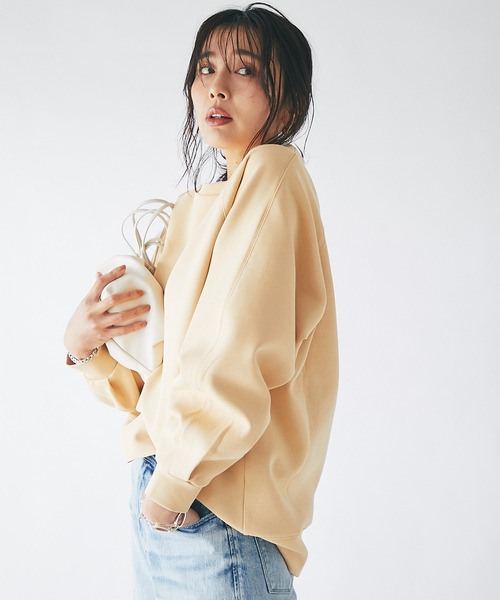 RIVE DROITE(リヴドロワ)の「ダンボールオーバーカットソー(スウェット・レディース・ベージュ/グレイッシュベージュ/グリーン・FREE)」の5枚目の写真