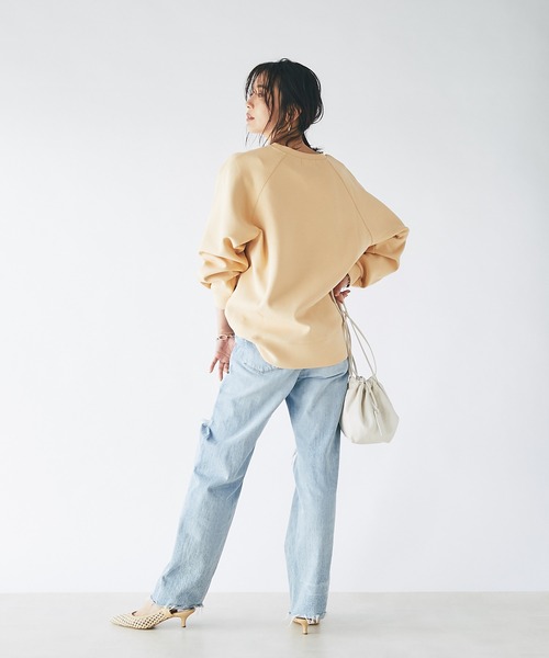 RIVE DROITE(リヴドロワ)の「ダンボールオーバーカットソー(スウェット・レディース・ベージュ/グレイッシュベージュ/グリーン・FREE)」の16枚目の写真